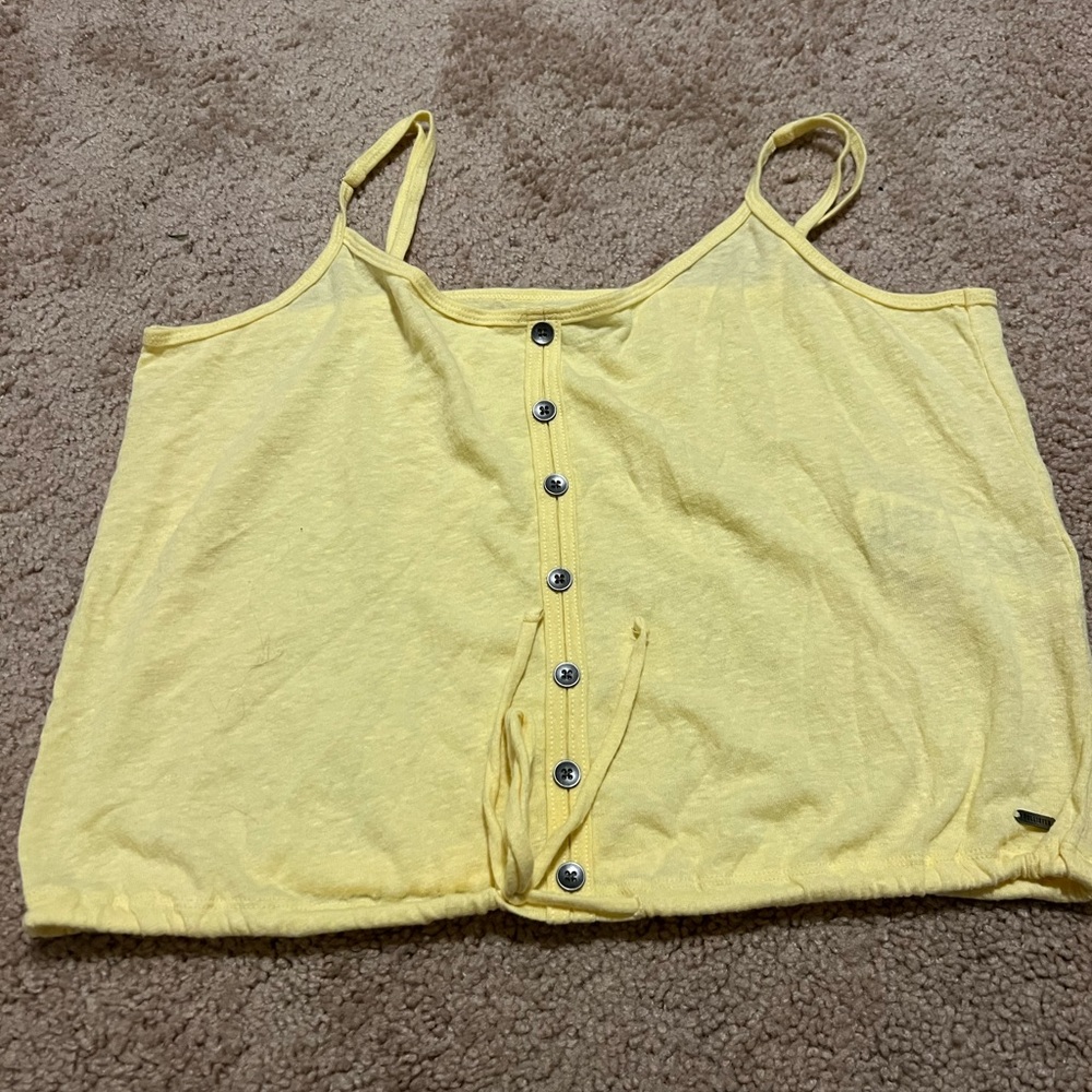 Hollister Yellow Buttoned Tie Front Camisole